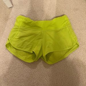 BRAND NEW LULULEMON NEON GREEN SHORTS